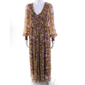 Zimmermann Smocked Silk Maxi Dress